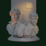 sherlock-cumberbatch-and-freeman-3d-model-front view