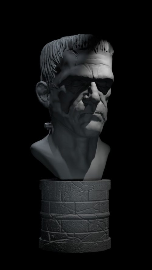 frankenstein-boris-karloff-3d-model-3 quarter view