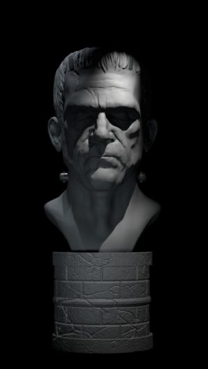 frankenstein-boris-karloff-3d-model-front view
