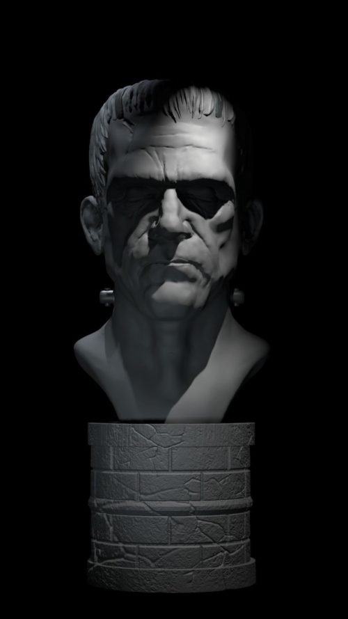 frankenstein-boris-karloff-3d-model-front view