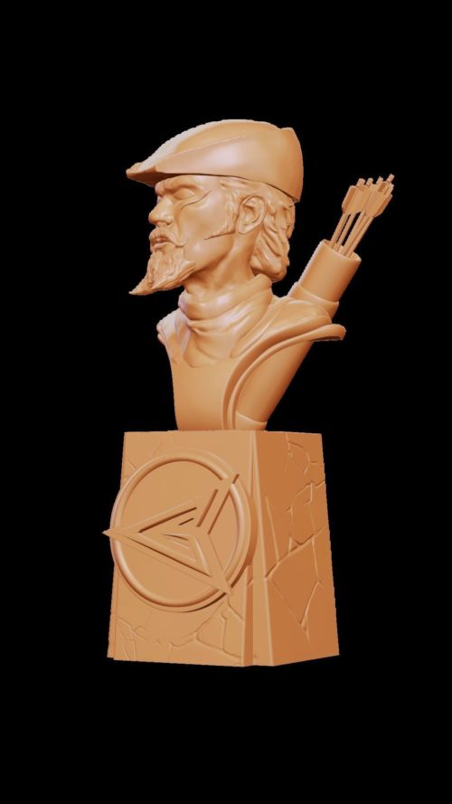 green-arrow-classic-dc-3d-model-3 quarter view