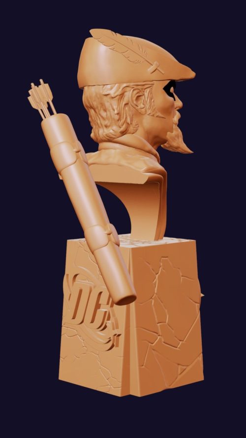 green-arrow-classic-dc-3d-model-back view