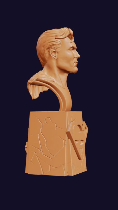superman-classic-dc-3d-model-side view