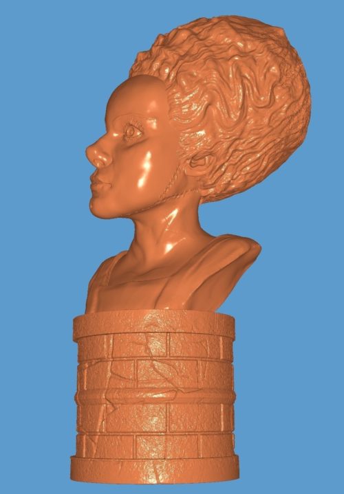 the-bride-of-frankenstein-elsa-lanchester-3d-model-painted STL view