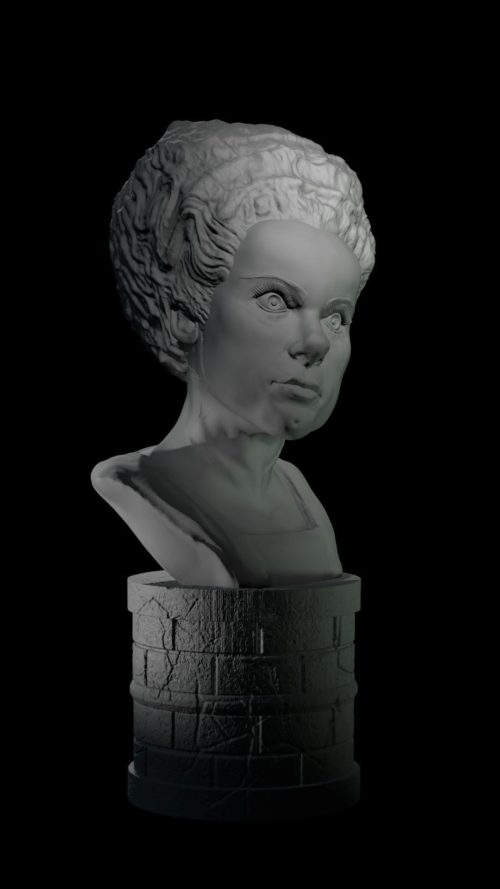 the-bride-of-frankenstein-elsa-lanchester-3d-model-3quarter view