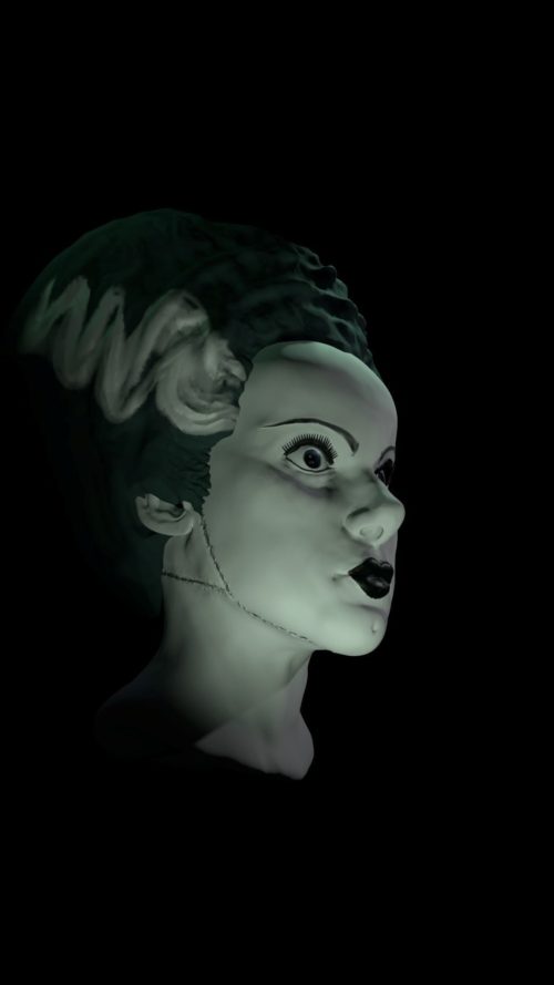 the-bride-of-frankenstein-elsa-lanchester-3d-model-painted side view