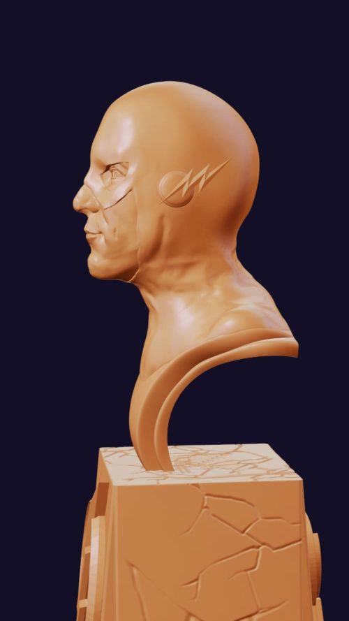 the-flash-classic-dc-3d-model-side view